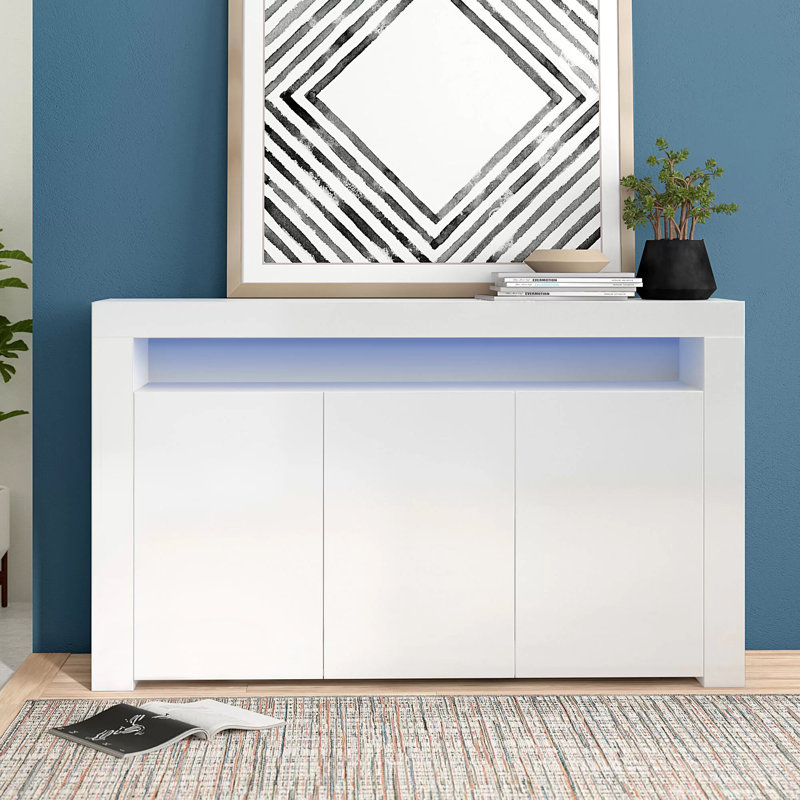 Dina 152cm Sideboard, White, Yes