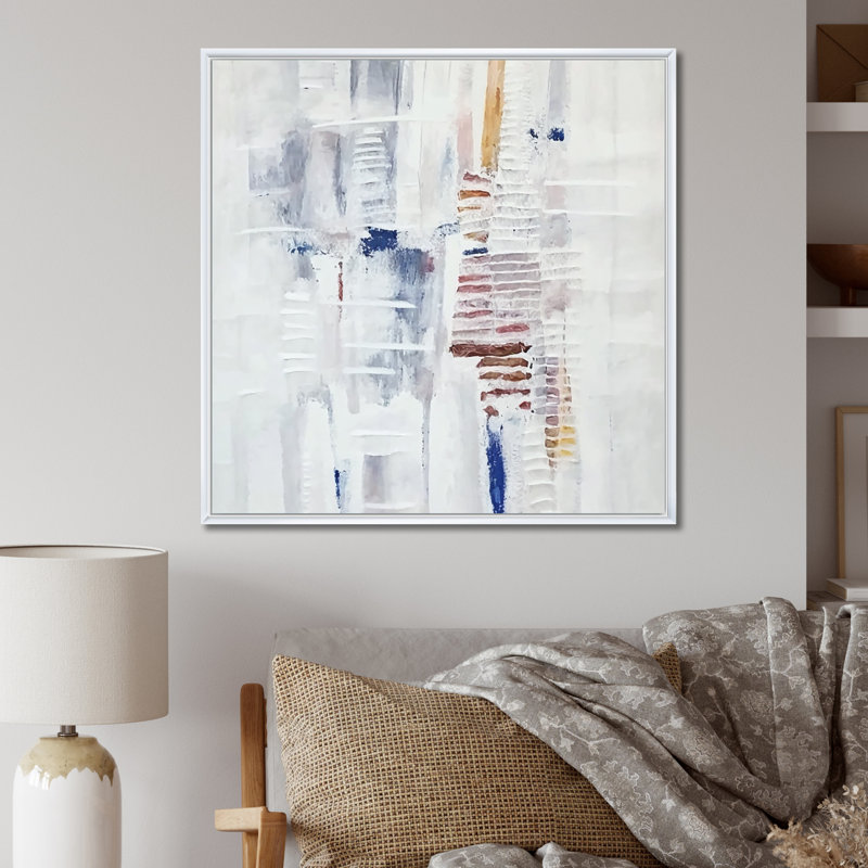 «Peaceful Af après-midi», impression abstraite sur toile, H 24 po x l 24 po x P 1 po, Cadre flottant blanc