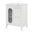 Meuble-lavabo fonctionnel avec lavabo, armoire avec deux tiroirs, porte et tablette réglable, idéal pour les espaces de salle de bain organisés-242279825