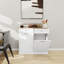 Armoire poubelle de cuisine à deux tiroirs et deux compartiments basculants - blanc-504364111