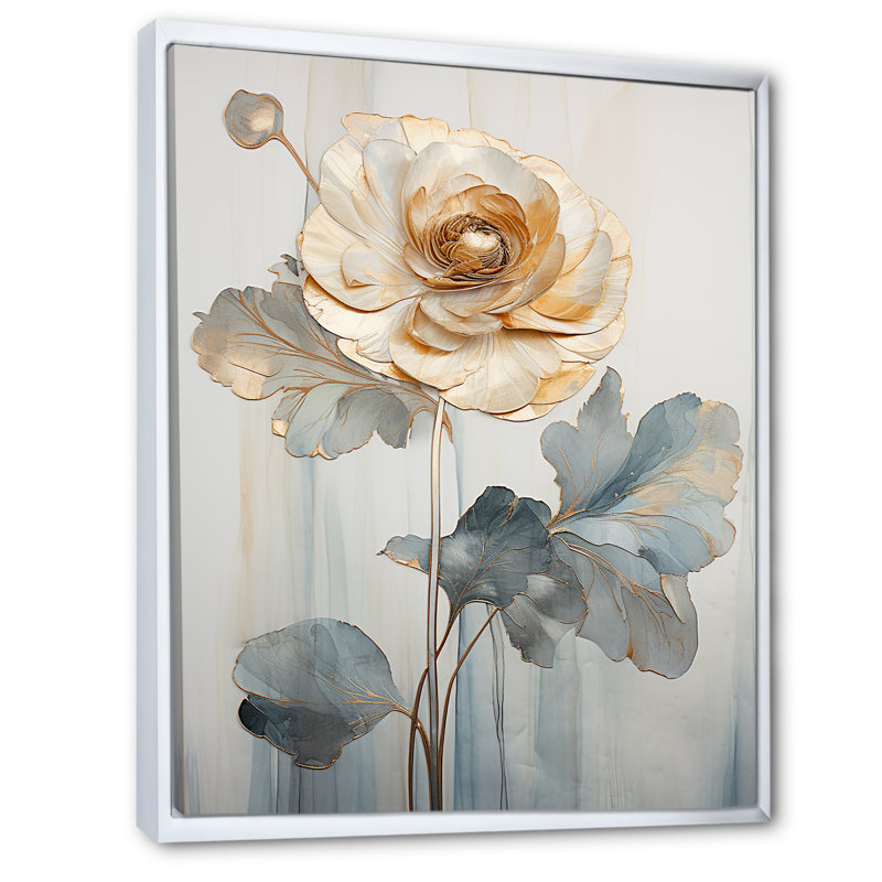 «Vivid Ranunculus Hues II», reproduction sur toile, Cadre flottant blanc, H 40 po x l 30 po