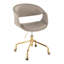 Chaise de travail en métal doré et similicuir-1956858680