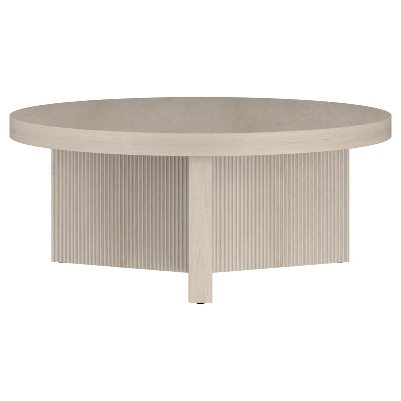 Adione Pedestal Coffee Table, Alder White