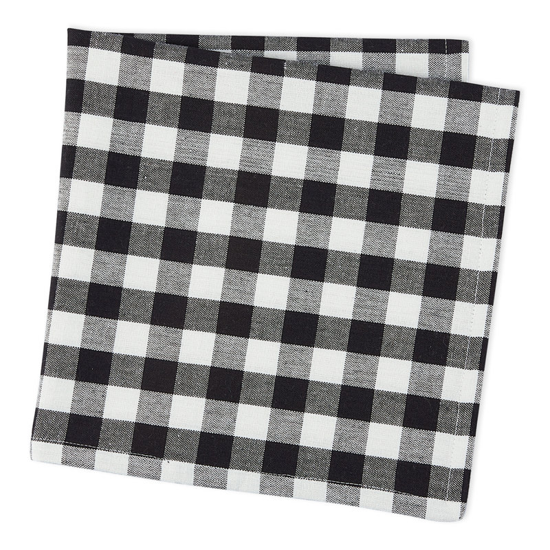 Serviette en coton Devia, Noir / rouge