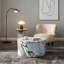 Table basse cylindrique texturée en marbre, plateau de table rond compact de 23,6 pouces, base en panneau de fibres à densité moyenne durable en blanc classique, table de salon minimaliste moderne