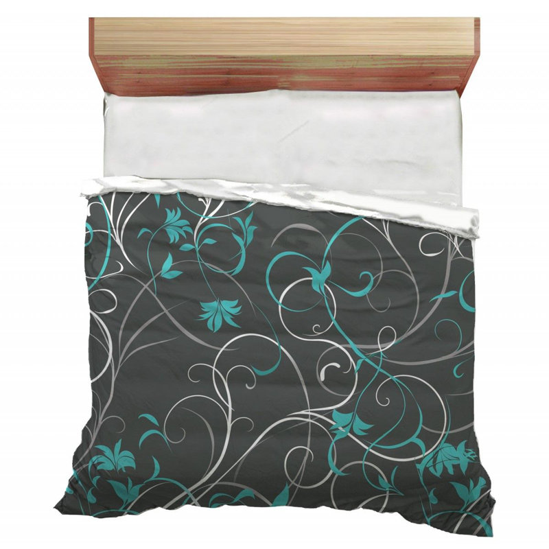 Floral Art Curly Comforter, Twin Comforter