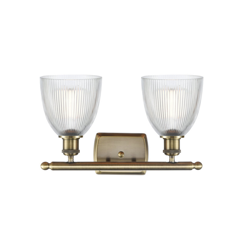 Wike Dimmable Vanity Light, Clear, Incandescent, 2-Light