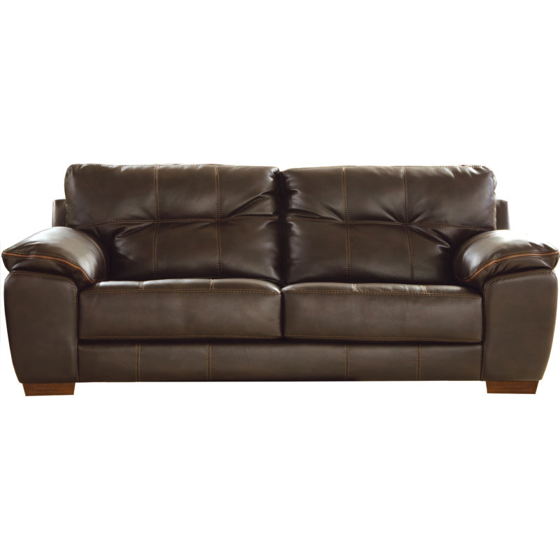  Zyira 97'' Pillow Top Arm Sofa, Chocolate Faux Leather