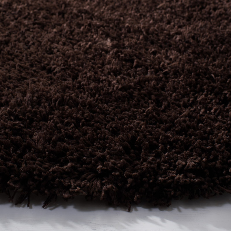 Assar Modern Handmade Shag Chocolate Area Rug, Round 6'