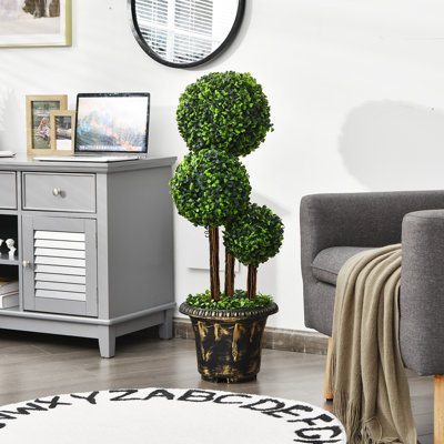 UV Resistant Artificial Boxwood Triple Ball Topiary