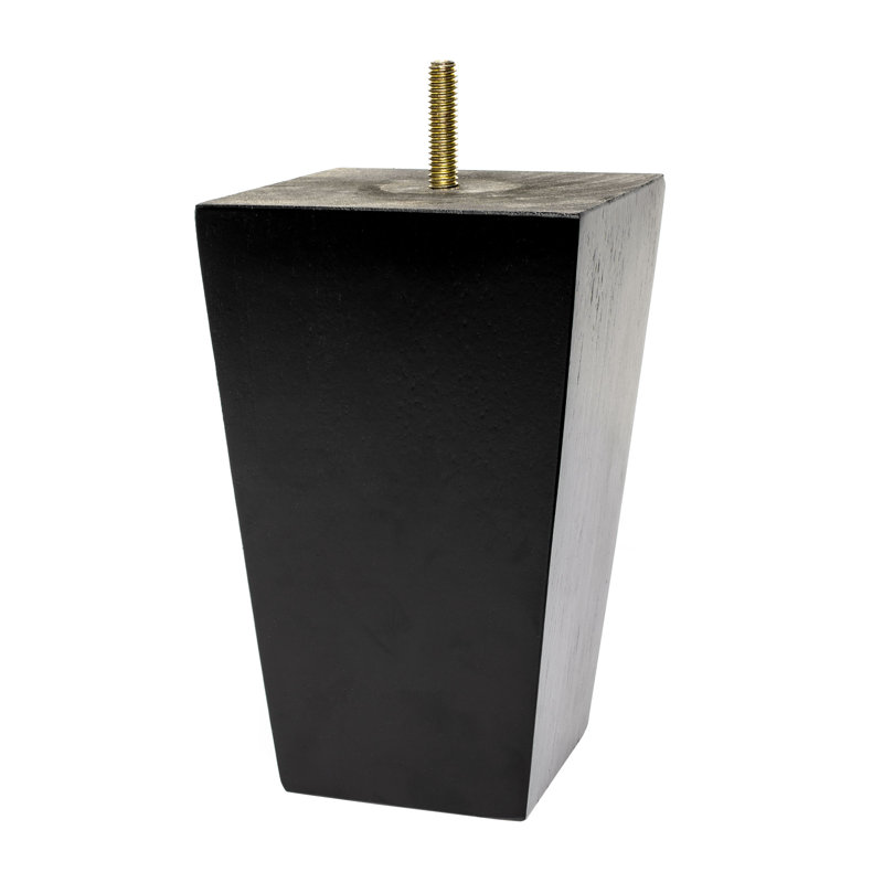 5" Espresso Solid Hardwood Square Bun Foot Furniture Leg