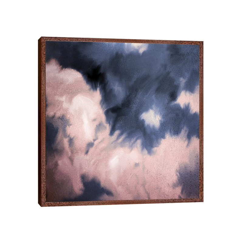 Navy Pink Passion by Kimberly Allen - Print on Canvas, 66.04cm H x 66.04cm W x 3.81cm D, Classic Brown Wood Framed