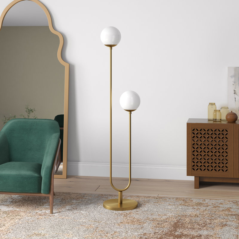 Lampe sur pied 68 po Dufren, Laiton