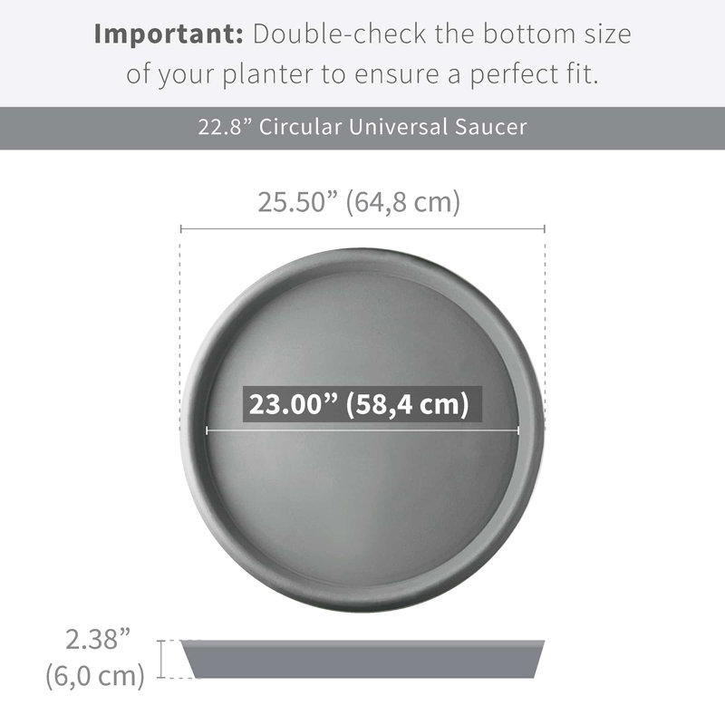 Circular Universal Round Planter Saucer, 2.38" H x 25.5" W x 25.5" D, Blue