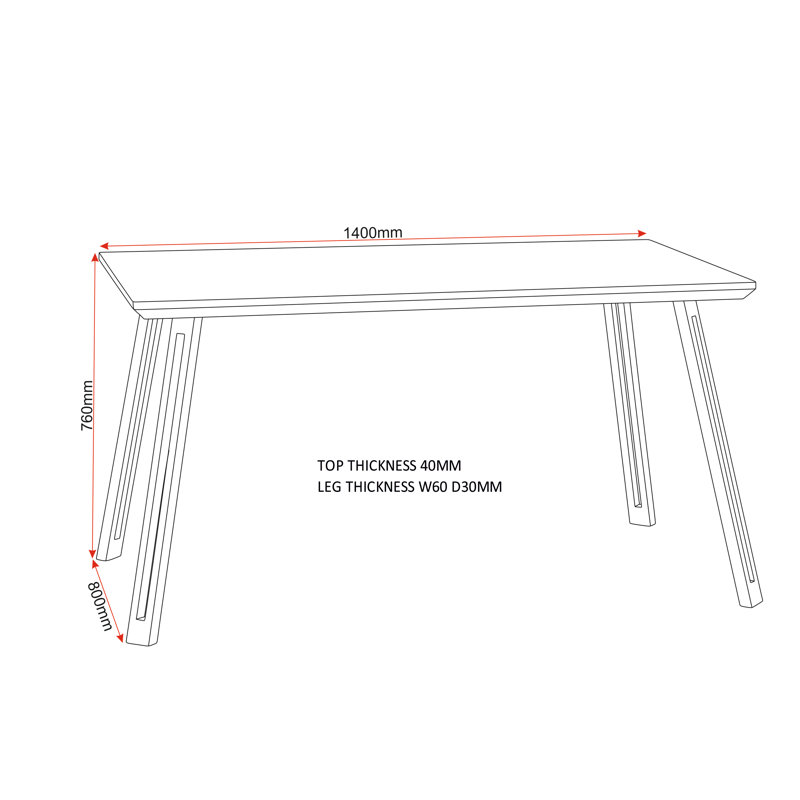 Alexsandra Straight Edge Dining Table