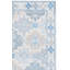 Tapis bleu en soie / coton / lin noué à la main Baum-19783101
