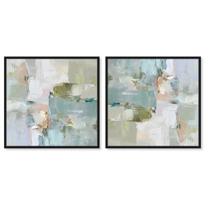 «Jade Sweep I Set Canvas Modern Trendy Art» par Art Remedy