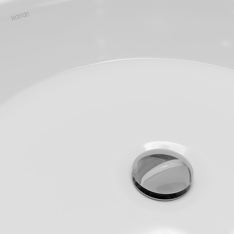 Karran Valera Lavabo de salle de bain vasque rond en porcelaine vitreuse