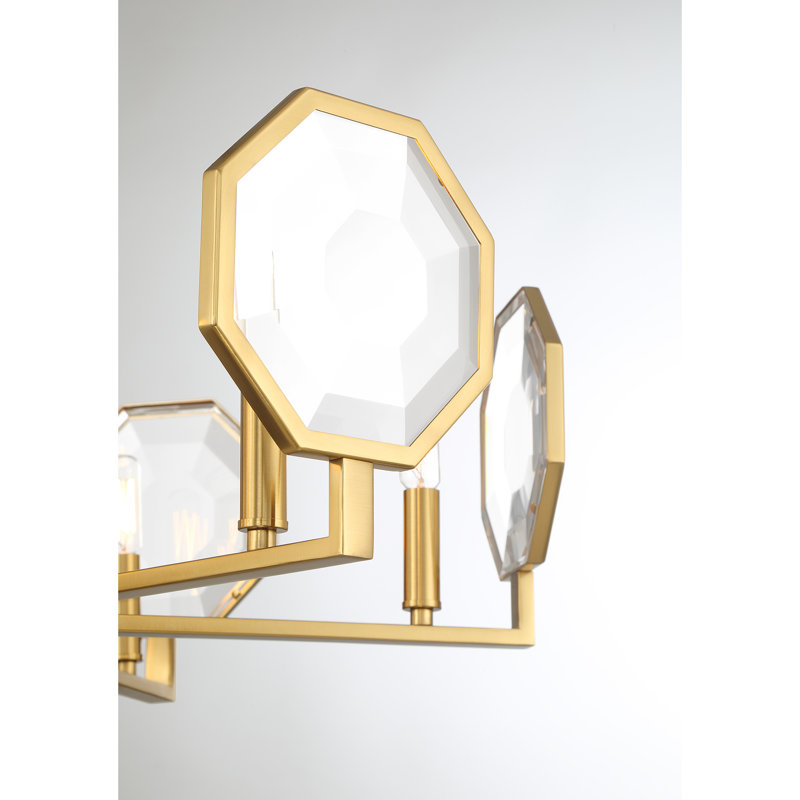  Lustre à 6 lumières en laiton chaud Leighton, Six lumières, H 19,5 po x l 28 po x P 28 po