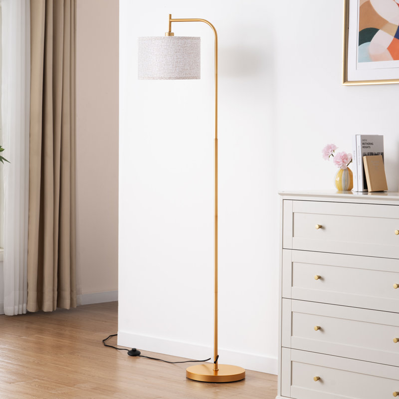 Lampe sur pied 68 po avec télécommande, ampoule incluse, Doré