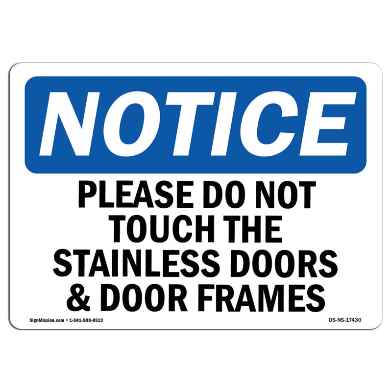 Please Do Not Touch the Stainless Doors Sign