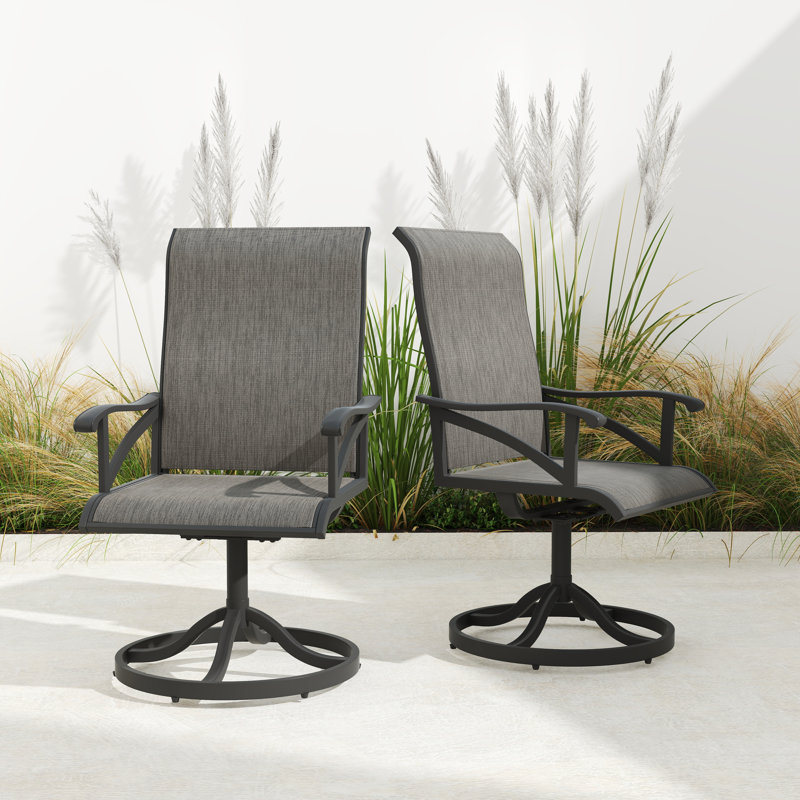 Chaise pivotante pour l'extérieur Bouffard, Black