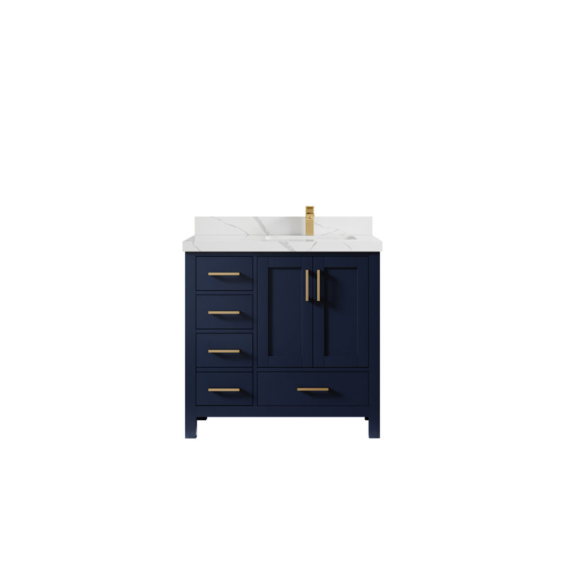 Ensemble de meuble-lavabo simple 36 po Malibu, Calacatta Laza