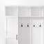 Portemanteau polyvalent 3-en-1 avec 6 crochets, banc de rangement en noyer de ferme avec tablettes réglables, portemanteau d'entrée de 55 po avec plusieurs espaces de rangement-1790687530