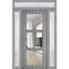 Façade extérieure pré-suspendue Porte en fibre de verre transparent transparent / Manux 8555 frêne gris clair / porte de bureau commerciale et résidentielle / l 36 po x H 80 po - Gauche-98196005-98196002-98196001