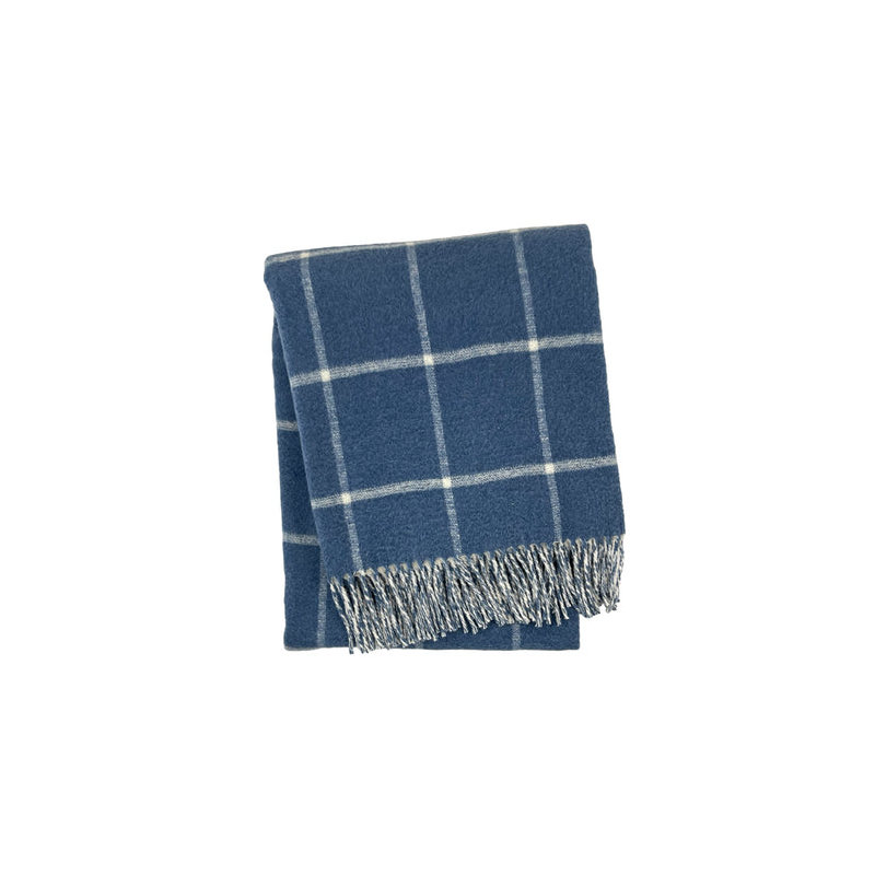Windowpane Throw, Blue Checkered, 67" L x 50" W