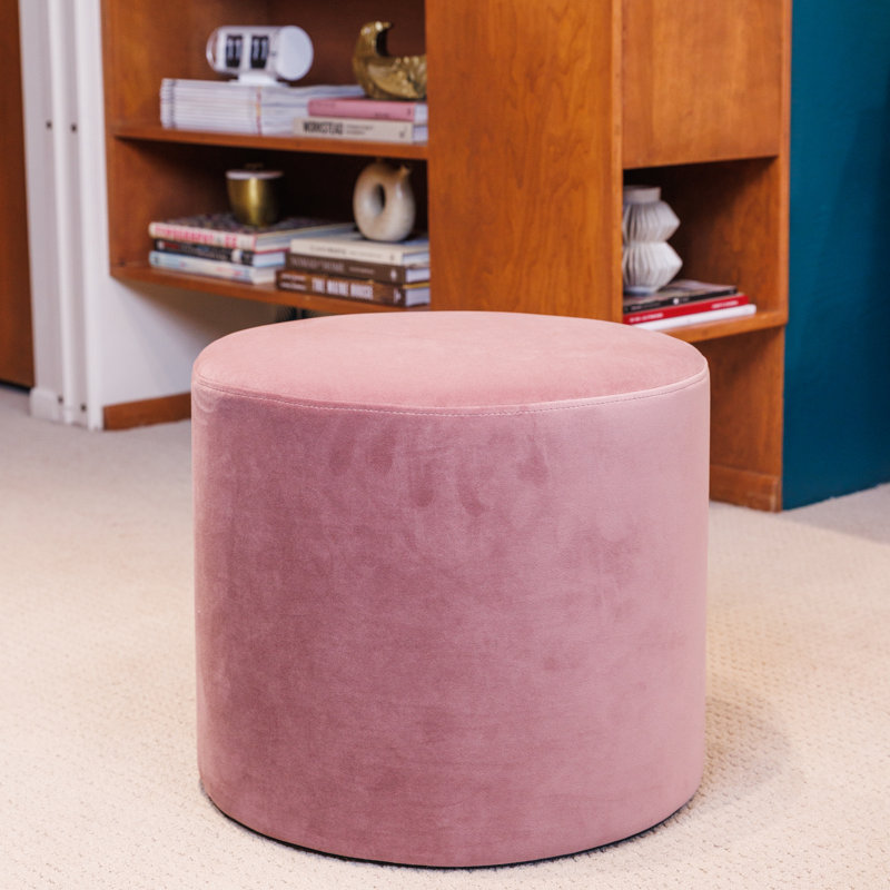 Upholstered Pouf, Brush Velvet