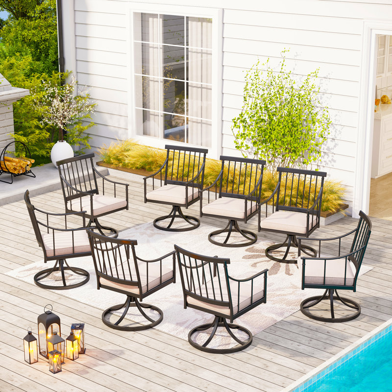 Fauteuil de patio pivotant avec coussin Aiona