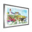 Bâtiments blancs sur un pré vert coloré - peinture sur toile-67418486-67418488