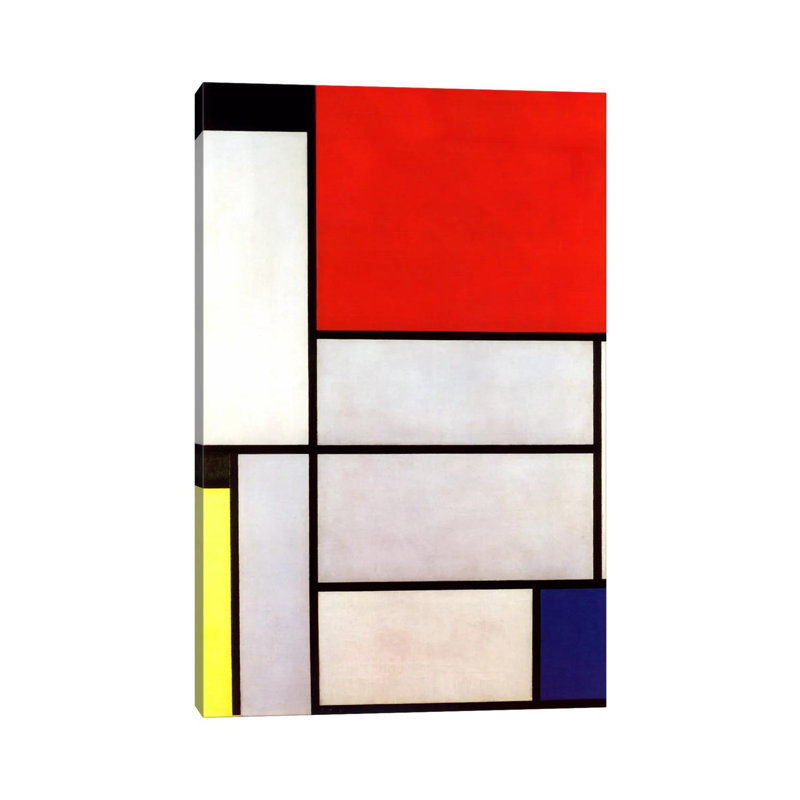 Tableau L, 1921 by Piet Mondrian - Print on Canvas, 20.32 cm H x 30.48 cm W, Wrapped Canvas