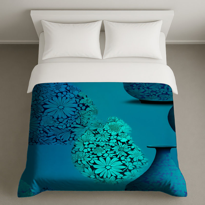 Housse de couette Floral Vase Bedding Decor Bohemian Boho, Très grand lit