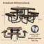 Steel Patio Dining Set Table,