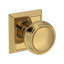 Bremerton Full Dummy Knob with Chamfered Square Rose in Unlacquered Brass-1776918327