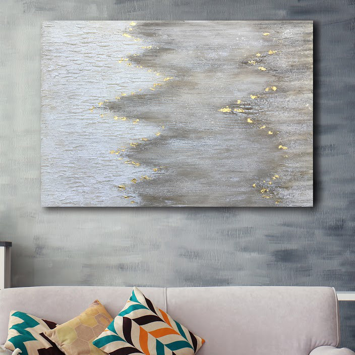 «Gold Flakes», reproduction de peinture à l'huile sur toile tendue