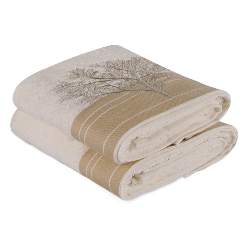 Ensemble de 2 serviettes en coton Weybridge, Crème