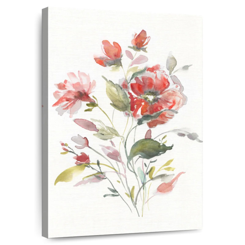 Lin Harnek botanique corail I, H 12 po x l 8 po
