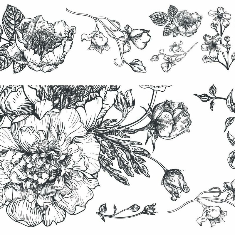Adhésif décoratif pivoine