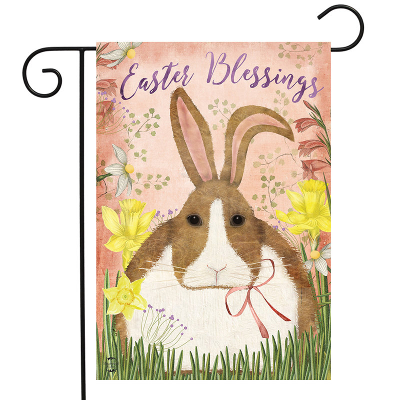 Drapeau de jardin Duard Blessings Bunny, Brown/White