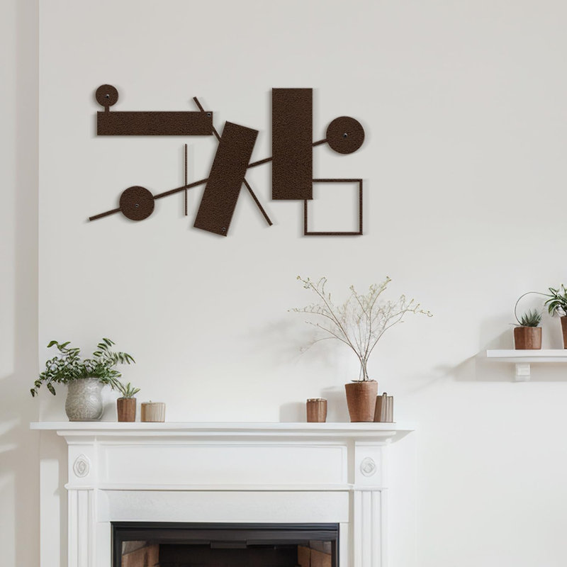 Décoration murale en métal, H 15 po x l 30 po x P 0,05 po, Bronze