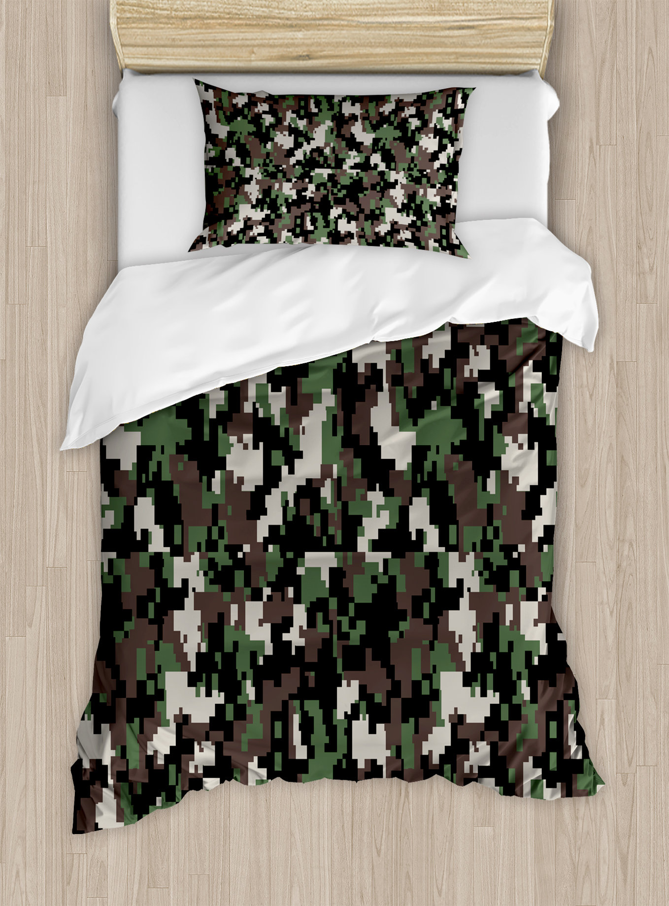 Ambesonne Camo Pixelated Pattern Digital Effect Modern Conceptual ...