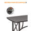 Table de salle à manger d'extérieur pour 8 personnes, table de salle à manger d'extérieur en aluminium avec trou pour parasol 2,2 po, très grande table d'extérieur rectangulaire pour 8 personnes pour terrasse, jardin, porche, bord de piscine