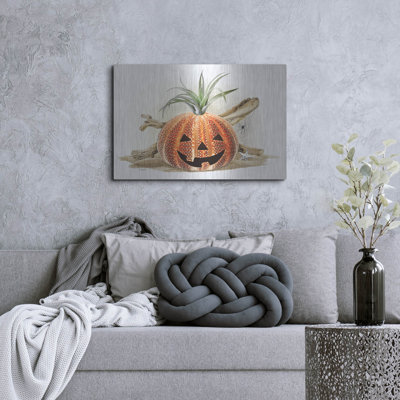  «Coastal Pumpkin Still Life» par Lauren Rader, art mural en métal, 36 po x 24 po