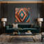 Art mural sur toile noir à motif de chevrons du sud-ouest 221-850207618