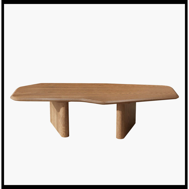 " Walnut Ash Wood Coffee Table | Solid Wood & Mdf | Modern Minimalist For Small Spaces