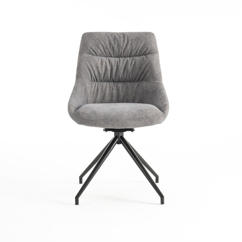 Avdi 50cm H Velvet Upholstered Side Chair, Grey