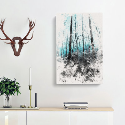 Misty Forest Abstract - Wrapped Canvas Painting